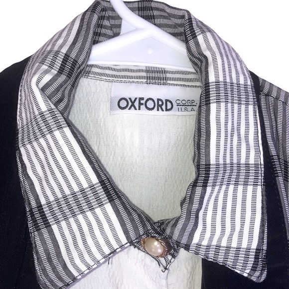 Oxford Corp 2-Piece Black & White Dress Size Small Super Cute Office Dressy Wear - Picture 9 of 13